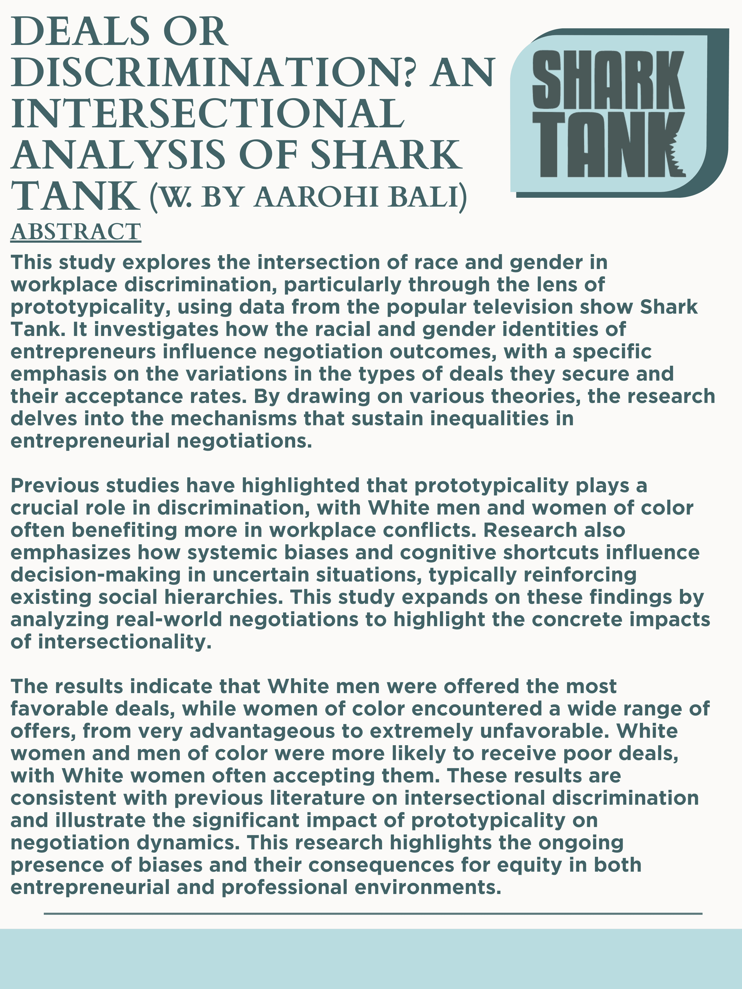 Deals or Discrimination? An Intersectional Analysis of Shark Tank